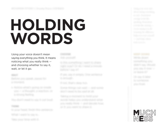 Holding Words
