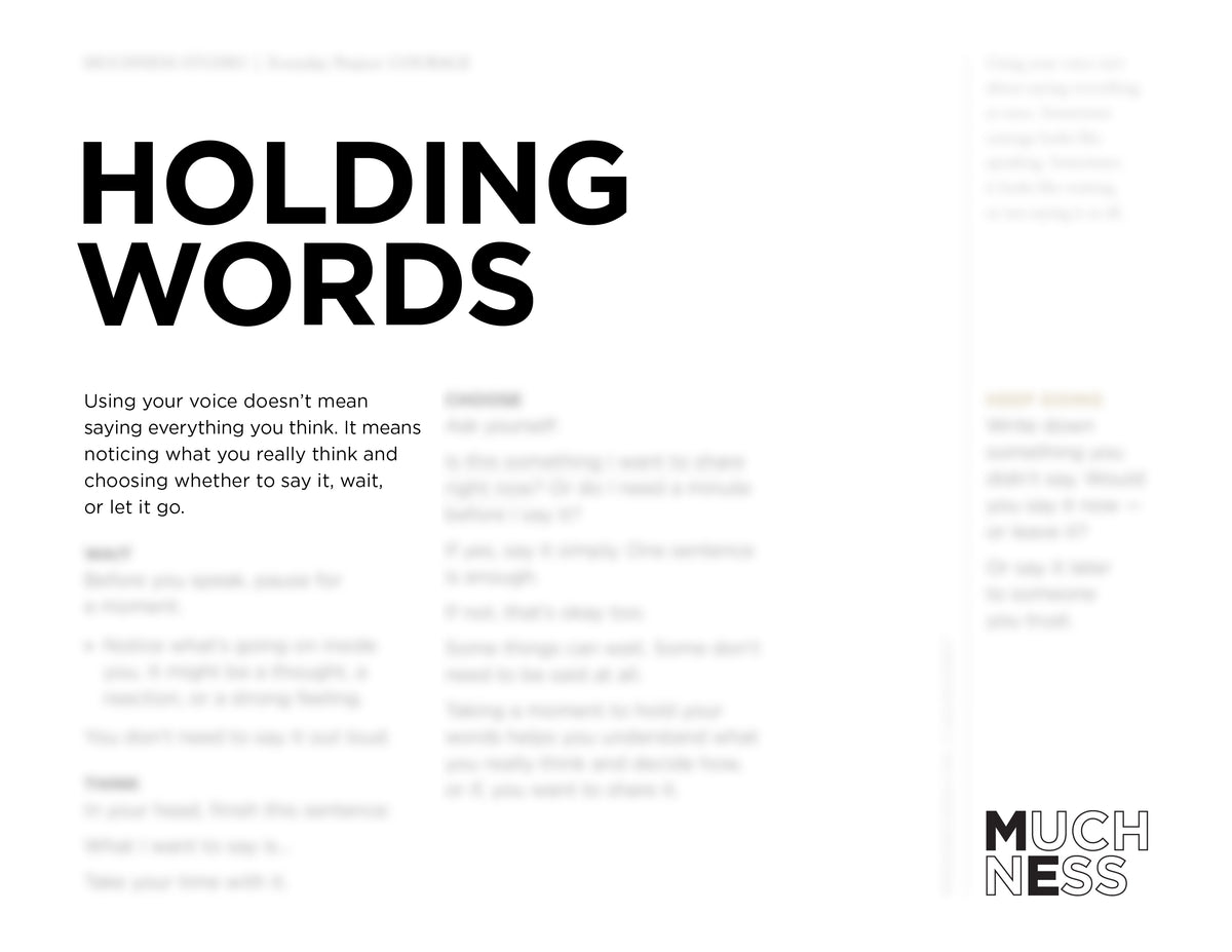 Holding Words