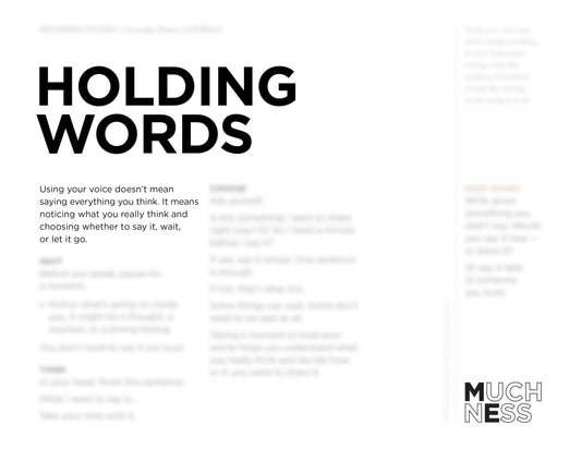 Holding Words